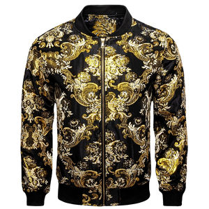 Top Qualité Unisexe Partout Sublimation Impression Soie Satin Polyester/Nylon Poids Lourd Hommes Zipper Bomber Vestes Street Style - Product Image 6