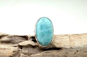 Anillo clásico de joyería para mujer, joyería de estilo bohemio de Plata de Ley 925, piedra preciosa Larimar, anillo hecho a mano, regalo para esposa - Product Image 4