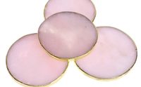 Meilleure Vente à Prix Abordable : Sous-verre en tranche de pierre gemme de quartz rose et d'agate, sculpté, style Amour, ultra fin, rond, multicolore, 3-5 pouces, pour décoration intérieure