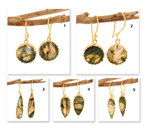 Elegante colección natural fuego labradorita largo forma de pera pendiente colgante Latón chapado en oro suministro de joyería de moda para mujer - Product Image 5