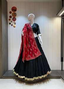 Premium Pure Cotton <b>Chaniya</b> <b>Choli</b> Laxmi Lifestyle Direct Factory Price Traditional Design 12 Meter Flare Handmade Ethnic Wear - Product Image 3