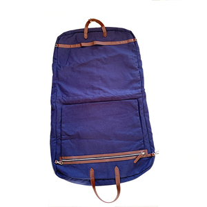 Leather Canvas Garment Bag Foldable Durable Classic Waterproof Unisex Travel Suit Carrier Organizer for Men's Business Trips - Product Image 5