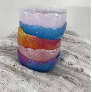 Ensaladera Redonda de Resina Pulida Hecha a Mano, Grande, Ecológica, Color Personalizado, Estilo Artístico y Vintage para Fiestas - Product Image 3