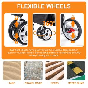 TH-PSP-242 Vietnam Fabricant Pet Poussette Style Cadre En Acier Pet Chariot Forte Durable Pliable cadre - Product Image 2