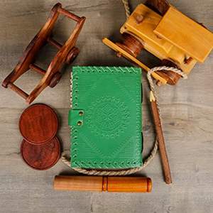 Diario con cierre de cuero para hombre y mujer, libro de sombra hecho a mano con piedra semipreciosa y hebilla, escritura de viaje - Product Image 2