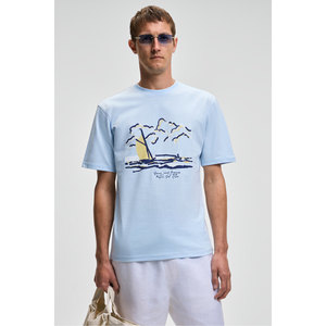 GRIMELANGE PROVENCE เสื้อยืดคอกลมผู้ชายผ้าฝ้ายออร์แกนิก 100% ทรงปกติ - Product Image 1