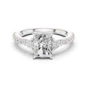 Anillo de diamantes de estilo vintage de oro rosa macizo con piedras preciosas de 10K - Product Image 3