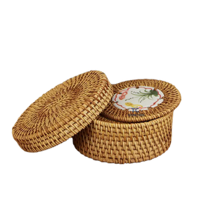 Posavasos de ratán Natural de jacinto de agua de bambú ecológico clásico, bolsa de estilo tejido, venta al por mayor, artesanías de mimbre de Vietnam - Product Image 6