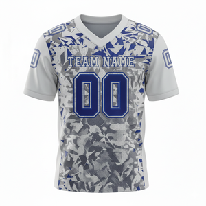 เสื้อซ้อมอเมริกันฟุตบอลแบบกำหนดเองสำหรับผู้ใหญ่ แขนสั้น ระบายอากาศได้ดี มีตัวเลือกไซส์ใหญ่ ด้านหน้า 100% โพลีเอสเตอร์ คอวี - Product Image 5