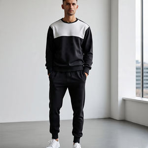 Men's Heavyweight Pullover Tracksuit Breathable Windproof Long Sleeve Hood <b>Sweatpants</b> <b>Oversize</b> Winter Solid Pattern Design - Product Image 5