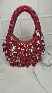 Pochette de soirée décontractée élégante en résine faite à la main, motif bonbon, broderie Zardozi, imperméable, écologique, mode indienne, festive - Product Image 2