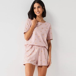 Conjunto de Camiseta Casual de Verano para Mujer, 2 Piezas, Transpirable, Hasta la Rodilla, Tejido de Punto, Estampado de Motociclista, Logotipo Personalizado para Uso Diario - Product Image 1