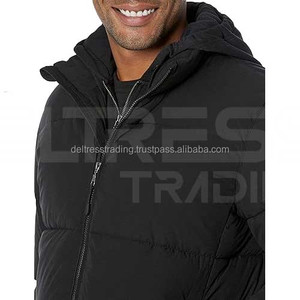 Chaqueta acolchada de invierno informal para hombre 2025, hilo Formal teñido de poliéster XL con cuello levantado y cremallera, precio al por mayor sólido, suministro OEM - Product Image 3