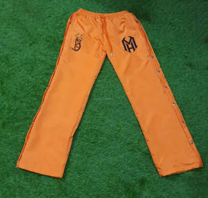 Pantalones cortavientos de rayas laterales para hombre personalizados de alta calidad, pantalones de chándal de nailon holgados de pierna ancha de gran tamaño para hombre, Jogger de lana para hombre - Product Image 2