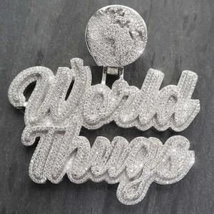 Ice Out Round Cut Moissanite Diamond Pendant Hip Hop Style Charm Pendant Regalo de aniversario para hombres 925 Sterling Silver - Product Image 2