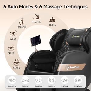 Sillón de Masaje de Cuerpo Completo con Gravedad Cero, Control por Voz con IA, Modos de Bluetooth, Yoga, Estiramiento, Rodillos para Pies y Bolsas de Aire - Product Image 3