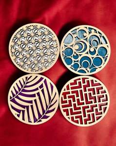 Posavasos personalizado moderno respetuoso con el medio ambiente 3,75 sublimación Hardboard Mdf Squarestone con posavasos trasero de corcho - Product Image 3