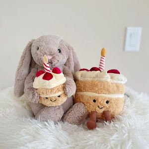 Nouvelle Peluche Dragon Gâteau d'Anniversaire à la Crème de Fraise, Douce, Remplie de Coton PP, pour Anniversaire - Product Image 1