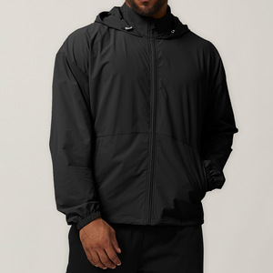 Veste coupe-vent à capuche imperméable et résistante aux plis, fermeture éclair intégrale, randonnée, camping, tenue de loisirs, sport, nylon, élasthanne, veste pour homme - Product Image 2