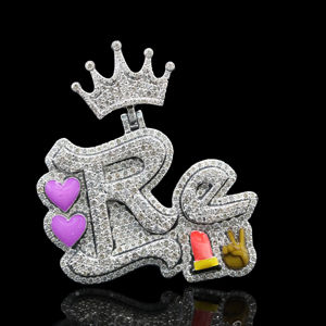 Pendentif Hip Hop personnalisé exclusif en acier inoxydable serti de CZ et de diamants - Product Image 1