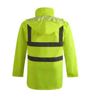 Chaqueta reflectante de seguridad de alta visibilidad Chaleco de seguridad de tela de poliéster 100% LOGO personalizado Chaqueta DE SEGURIDAD fluorescente - Product Image 4