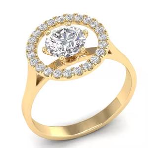 Bagues solitaires en diamant de laboratoire 1Ct personnalisées pour femmes Bijoux fins 14K 18K 22K or blanc plaqué rhodium Bagues élégantes en diamant - Product Image 5