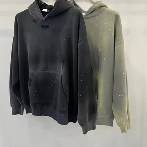 Sudaderas de lana de algodón 100% para hombre unisex Sudadera con capucha de gran tamaño con bordado e impresión digital teñida LISA para la temporada de invierno - Product Image 1