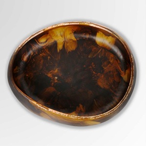 Bol et plat de service en résine écologique artisanale - Passe au lave-vaisselle - Pour les fêtes et la maison - Fabriqué en Inde - Product Image 2
