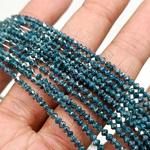 ลูกปัดเพชรบลูไดมอนด์ทรงรอนเดลล์คุณภาพพรีเมียม ขนาด 2.25-3.50 มม. ลูกปัดเพชรบลูไดมอนด์ธรรมชาติ ร้อยเป็นสายสำหรับทำเครื่องประดับ ความยาว 16 นิ้ว - Product Image 5