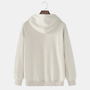 Sweat à capuche décontracté pour homme grande taille, 100% coton, polaire d'hiver, impression personnalisée, épaules tombantes, sweat à capuche court - Product Image 4