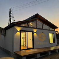 Luxe 98 ㎡   Villa en acier léger, construction modulaire intégrée en béton, petite maison préfabriquée avec loft pour la vie de famille ou les centres de villégiature