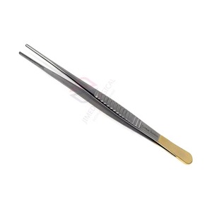 Pinza para tejidos DeBakey, instrumento quirúrgico manual atraumático, acabado medio dorado, certificado CE Clase I - Product Image 6