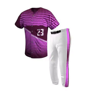 Uniformes de baseball boutonnés de couleur unie avec votre uniforme de baseball léger et respirant de vendeur supérieur de logo - Product Image 2