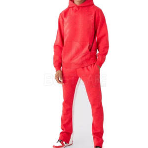 Chándal con capucha de algodón 100% para hombre de tamaño personalizado con diamantes de imitación ropa informal de invierno patrón sólido - Product Image 2