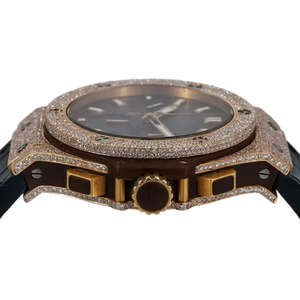 Reloj de Cuarzo Miyota Analógico con Esfera Unisex Personalizada, con Diamantes Moissanite VVS, Caja y Correa de Acero Inoxidable, Cristal de Zafiro de Lujo - Product Image 2