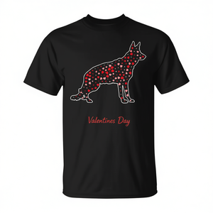 Camiseta con Corazón de Pastor Alemán para el Día de San Valentín, para Amantes de los Perros, Ropa Promocional - Product Image 2