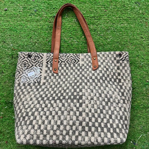 Bolso de yute de moda bohemio indio diseño Tribal Vintage hecho a mano cierre de cremallera Mujer bolso de hombro cierre de cremallera hecho a mano - Product Image 1