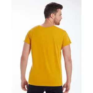 T-shirt à manches retroussées en coton biologique pour homme, merchandising promotionnel durable - Product Image 6