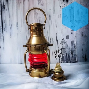Ensemble de lanterne de bateau maritime nautique, lanterne à huile vintage, décoration de Noël pour la maison, cadeau en laiton - Product Image 2