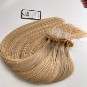 Qualité de luxe 100% Remy Top Extensions de cheveux humains vietnamiens 22 pouces droite mixte # 9C #60 Nano Tip qualité de kératine - Product Image 2