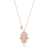 Hamsa Miniature Motif CZ Pierre Perle Charme Pendentif 925 Sterling Silver Fine Jewelry Turkish Handmade Wholesale