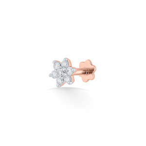 Anneau de nez en acier inoxydable plaqué or pour enfants avec zircon cristal taillé en forme de fleur - Product Image 3