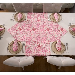 Ensemble de chemins de table 2 pièces 100% coton avec 1 chemin triangulaire 50x150cm et 1 chemin rectangulaire 50x150cm décoratif - Product Image 2