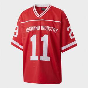 เสื้อกีฬาคอกลมสำหรับผู้ชายเสื้อยืดโอเวอร์ไซส์ผ้าตาข่ายปักโลโก้ - Product Image 6