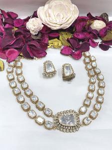 สร้อยคอทองคำชุบคุณภาพพรีเมียมประดับด้วยคันดัน ดีไซน์งดงาม พร้อมต่างหูเข้าชุด สำหรับงานแต่งงาน คอลเลคชั่นสำหรับผู้หญิง - Product Image 6