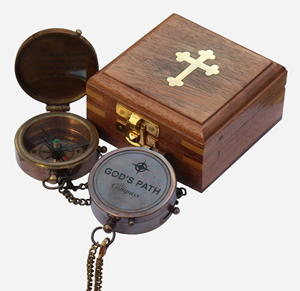 Eco-Friendly Wooden Rectangle Box with Brass Compass for <b>Tabletop</b> Display-Housewarming & Birthday Gift - Product Image 4