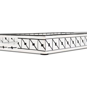 Chargeur rectangulaire de luxe en forme d'écuyer au design floral fait à la main, plateau d'incrustation indien en incrustation d'os, plateau de service pour la décoration intérieure - Product Image 2