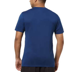 Couleur bleue Logo personnalisé hommes T-Shirts sur mesure grande taille 100% coton T-shirt pour hommes coupe ample imprimé en prix de gros - Product Image 4