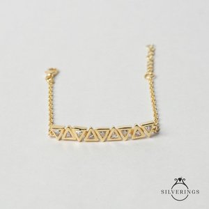 Silverings High Society - Pulsera de Plata de Ley 925 con Cadena Fina de Oro y Zirconia - Product Image 6
