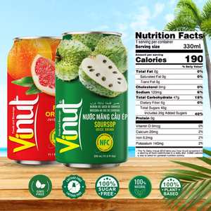 Jugo de Guanábana VINUT 40% 330ml Lata de Aluminio Bebida de Fruta Tropical Venta al por Mayor Fabricante OEM ODM - Product Image 3